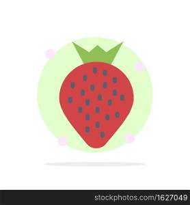 Strawberry, Food, Fruit, Berry Abstract Circle Background Flat color Icon