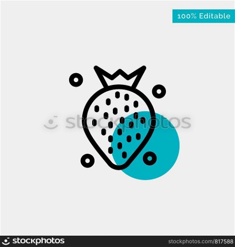 Strawberry, Food, Fruit, Berry turquoise highlight circle point Vector icon