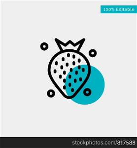 Strawberry, Food, Fruit, Berry turquoise highlight circle point Vector icon