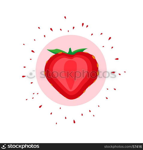 Strawberry fruit icon. Vector illustration of strawberry fruit healthy organic food icon on a white background