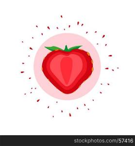 Strawberry fruit icon. Vector illustration of strawberry fruit healthy organic food icon on a white background