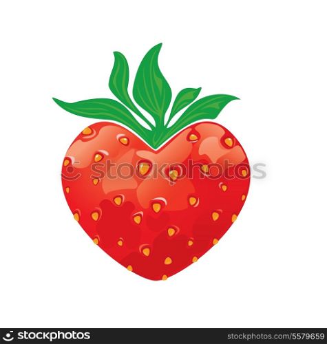 Strawberry heart isolated on white background