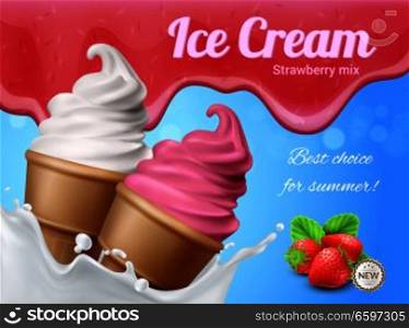 Strawberry Ice Cream Advertisement