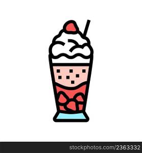 strawberry ice cream color icon vector. strawberry ice cream sign. isolated symbol illustration. strawberry ice cream color icon vector illustration