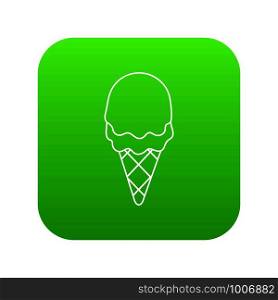 Strawberry ice cream icon green vector isolated on white background. Strawberry ice cream icon green vector