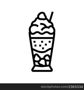 strawberry ice cream line icon vector. strawberry ice cream sign. isolated contour symbol black illustration. strawberry ice cream line icon vector illustration