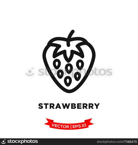 strawberry icon in trendy flat design