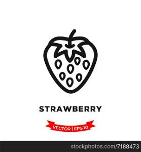 strawberry icon in trendy flat design