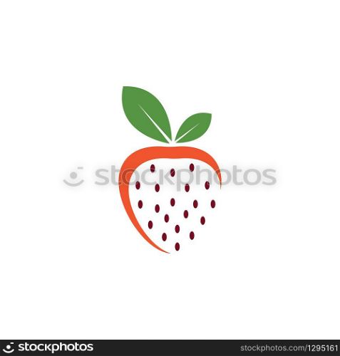 strawberry icon logo vector illustration design