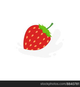 strawberry icon,Strawberries fell into milk,strawberry with milk