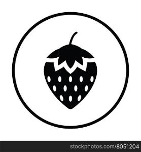 Strawberry icon. Thin circle design. Vector illustration.