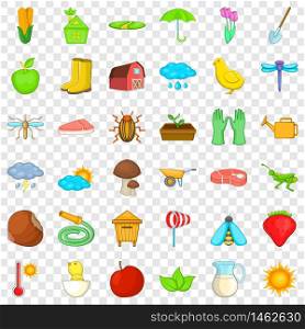 Strawberry icons set. Cartoon style of 36 strawberry vector icons for web for any design. Strawberry icons set, isometric style