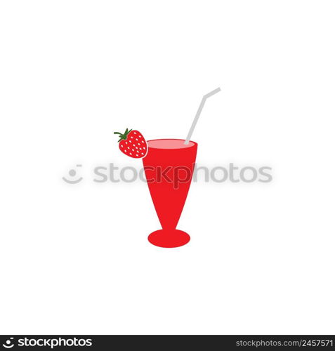 strawberry juice icon.vector illustration logo design