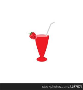 strawberry juice icon.vector illustration logo design