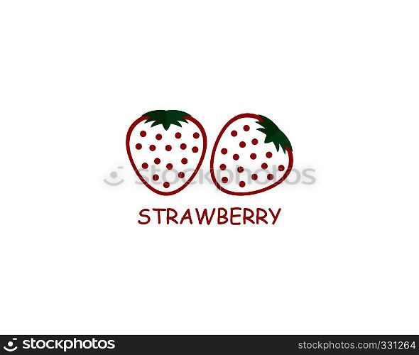 Strawberry logo template vector icon illustration design