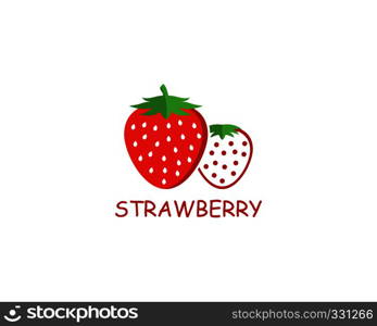 Strawberry logo template vector icon illustration design