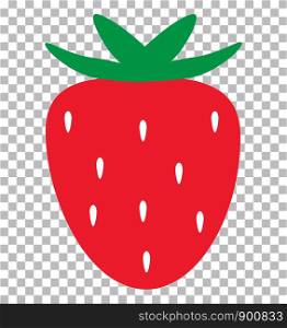 strawberry on transparent background. strawberry sign. flat style. trawberry icon for your web site design, logo, app, UI.