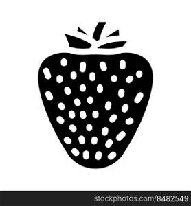 strawberry one whole glyph icon vector. strawberry one whole sign. isolated symbol illustration. strawberry one whole glyph icon vector illustration