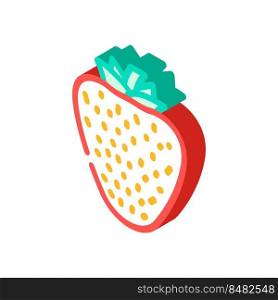 strawberry one whole isometric icon vector. strawberry one whole sign. isolated symbol illustration. strawberry one whole isometric icon vector illustration