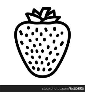 strawberry one whole line icon vector. strawberry one whole sign. isolated contour symbol black illustration. strawberry one whole line icon vector illustration