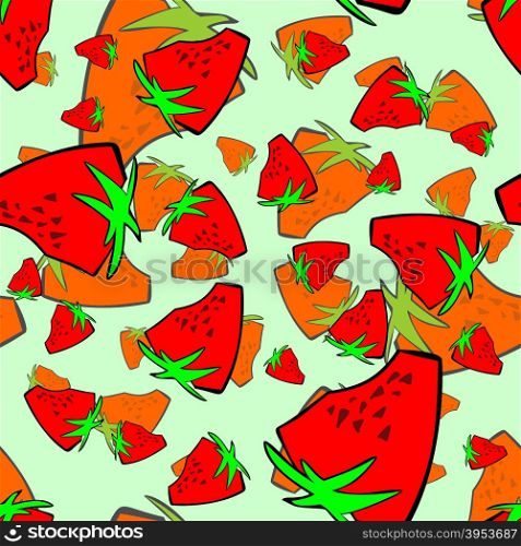 Strawberry seamless pattern background, cartoon cheerful Strawberry, sweet kids background