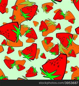 Strawberry seamless pattern background, cartoon cheerful Strawberry, sweet kids background