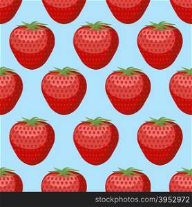 Strawberry seamless pattern. Fresh, red, ripe strawberry vector background.&#xA;