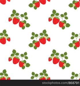Strawberry seamless pattern. Vector berries. Fashion print. Design elements for textile or clothes. Hand drawn doodle repeating delicacies. Cute background patterns for baby items