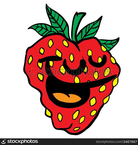 strawberry smile cartoon illustration