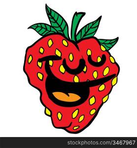 strawberry smile cartoon illustration