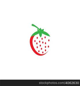 Strawberry vector icon illustration design template.