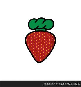 strawberry with chef hat cartoon logo logotype theme