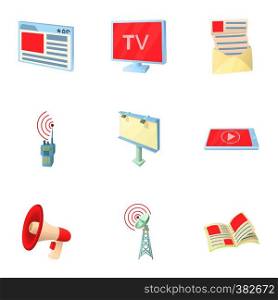 Stream icons set. Cartoon illustration of 9 stream vector icons for web. Stream icons set, cartoon style