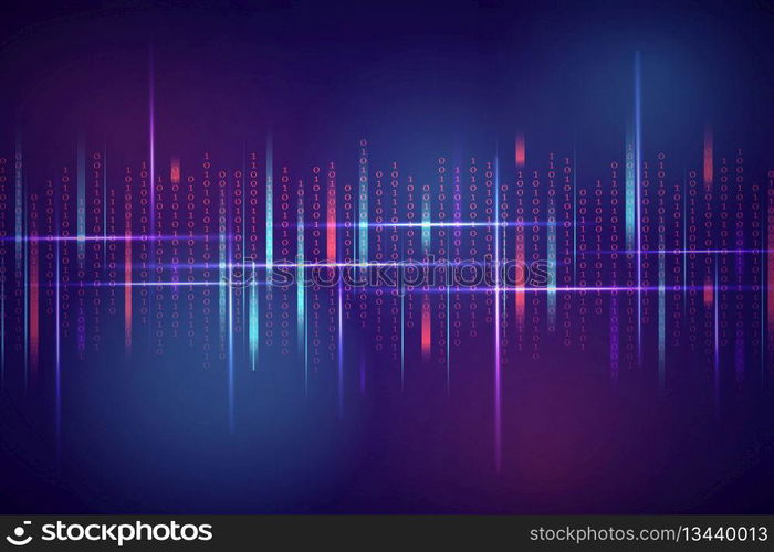 Stream of binary code design vector