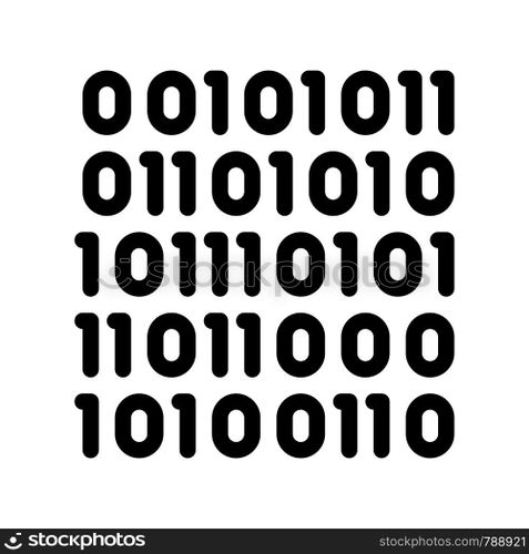Streaming Binary Code Matrix Vector Thin Line Icon. Computer Code System, Data Encryption Linear Pictogram. Web Development, Languages, Script, Decryption and Encryption Contour Illustration. Streaming Binary Code Matrix Vector Thin Line Icon