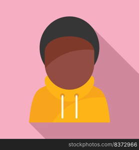 Street african boy icon flat vector. Person suit. Adult work. Street african boy icon flat vector. Person suit