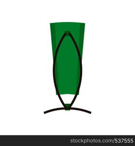 Street bin green vector side view icon. Disposal ecology junk refuse concept. Industry trash garbage