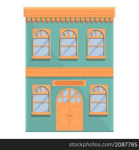 Street cafe entrance icon cartoon vector. Coffee shop. Drink building. Street cafe entrance icon cartoon vector. Coffee shop