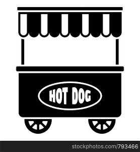 Street cart hot dog icon. Simple illustration of street cart hot dog vector icon for web design isolated on white background. Street cart hot dog icon, simple style