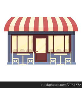 Street coffee cafe icon cartoon vector. Restaurant shop. Cafeteria drink. Street coffee cafe icon cartoon vector. Restaurant shop