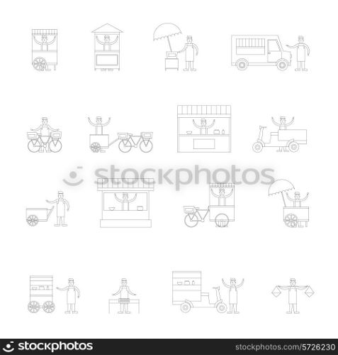 Street fast food take away meal icon outline isolated vector illustration