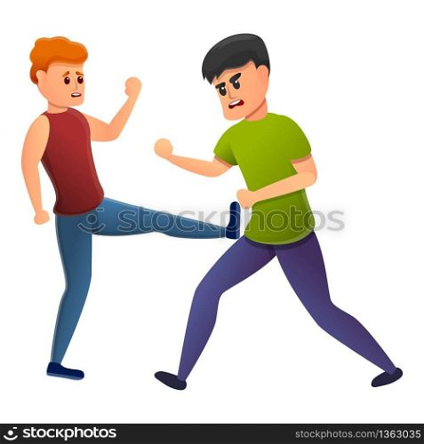 Street fight icon. Cartoon of street fight vector icon for web design isolated on white background. Street fight icon, cartoon style