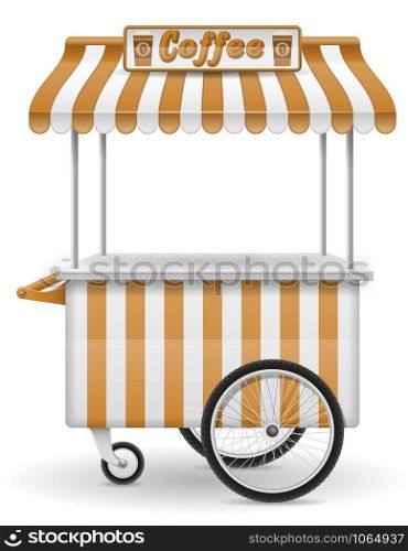 street food cart coffee vector illustration isolated on white background