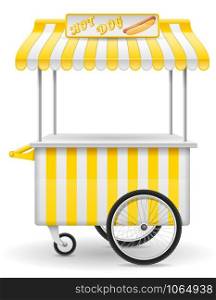 street food cart hot dog vector illustration isolated on white background