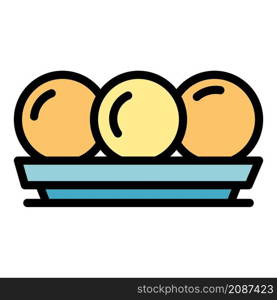 Street food falafel icon. Outline street food falafel vector icon color flat isolated. Street food falafel icon color outline vector