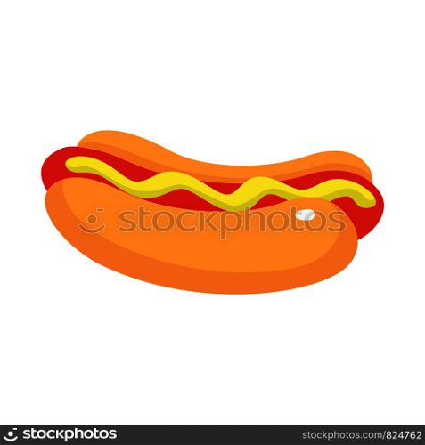 Street food of hotdog icon. Isometric of street food of hotdog vector icon for web design isolated on white background. Street food of hotdog icon, isometric style