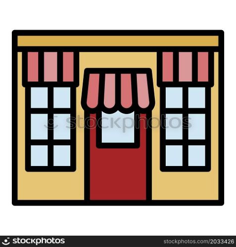 Street food shop icon. Outline street food shop vector icon color flat isolated. Street food shop icon color outline vector