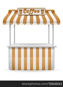 street food stall coffee vector illustration isolated on white background
