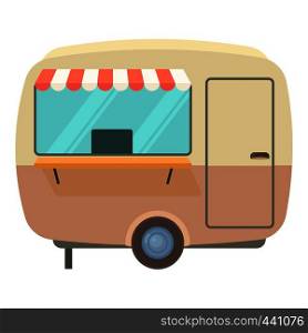 Street food trailer icon. Cartoon illustration of street food trailer vector icon for web. Street food trailer icon, cartoon style