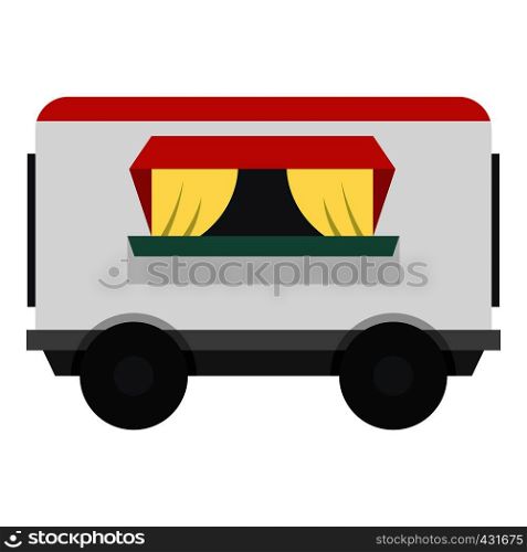 Street food trailer icon flat isolated on white background vector illustration. Street food trailer icon isolated
